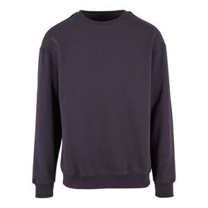 Build Your Brand Mens Crew Neck Plain Sweatshirt / Navy
